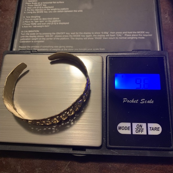 Stellar 14k solid gold filigree cuff bracelet - Picture 3 of 6